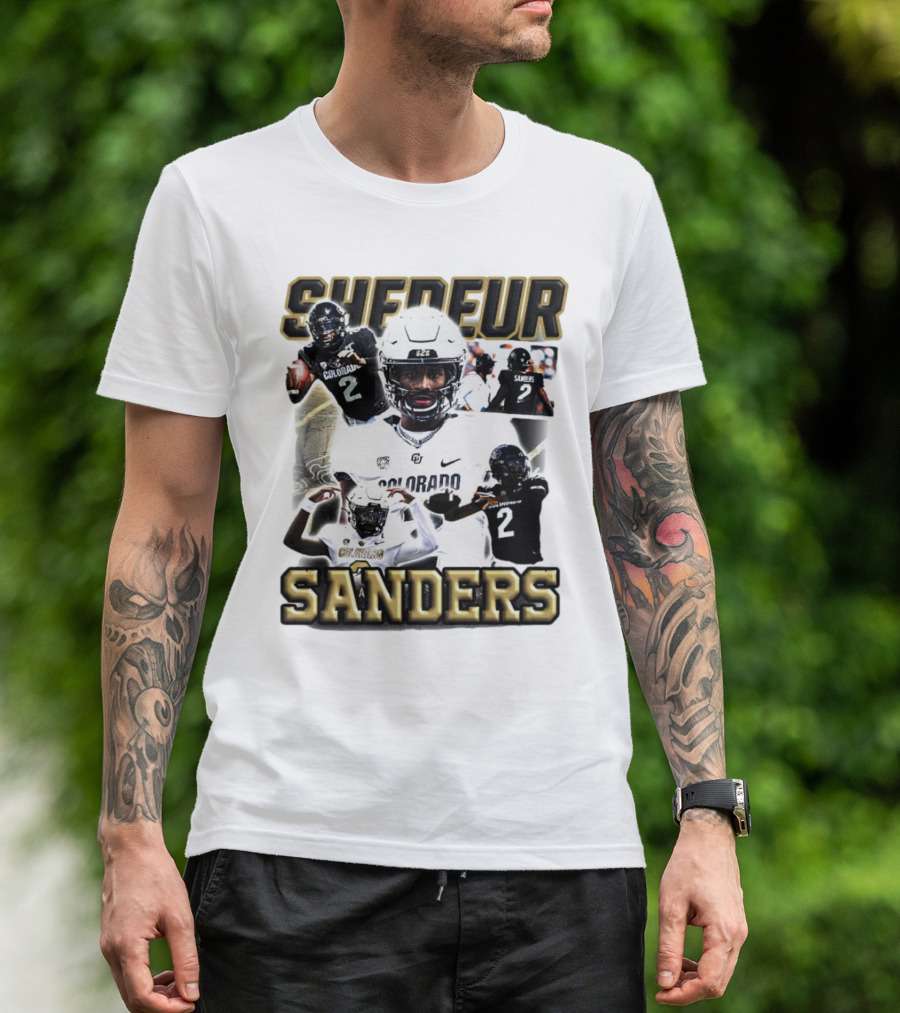 Shedeur Sanders Colorado Football Player Collage T-Shirt
