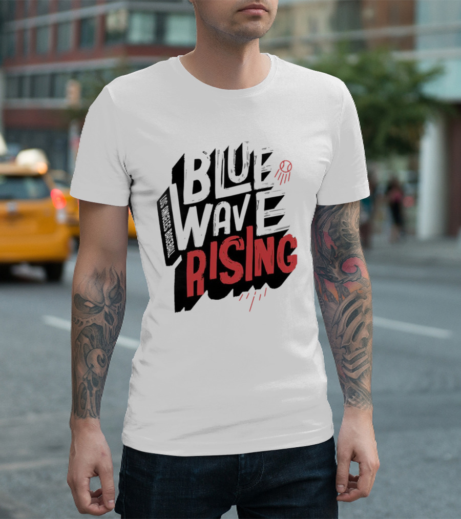 Blue Wave Rising Los Angeles Dodgers Baseball T-Shirt