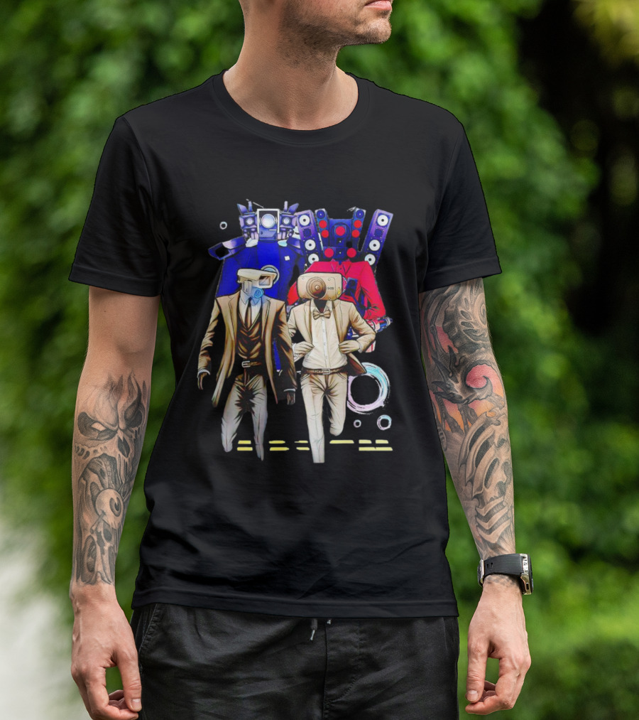 Cameraman Speakerman TVman Skibidi Toilet Character Compilation T-Shirt