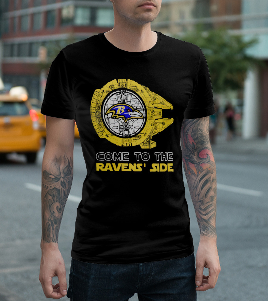 Come to the Ravens' Side Baltimore Ravens Star Wars Mashup T-Shirt