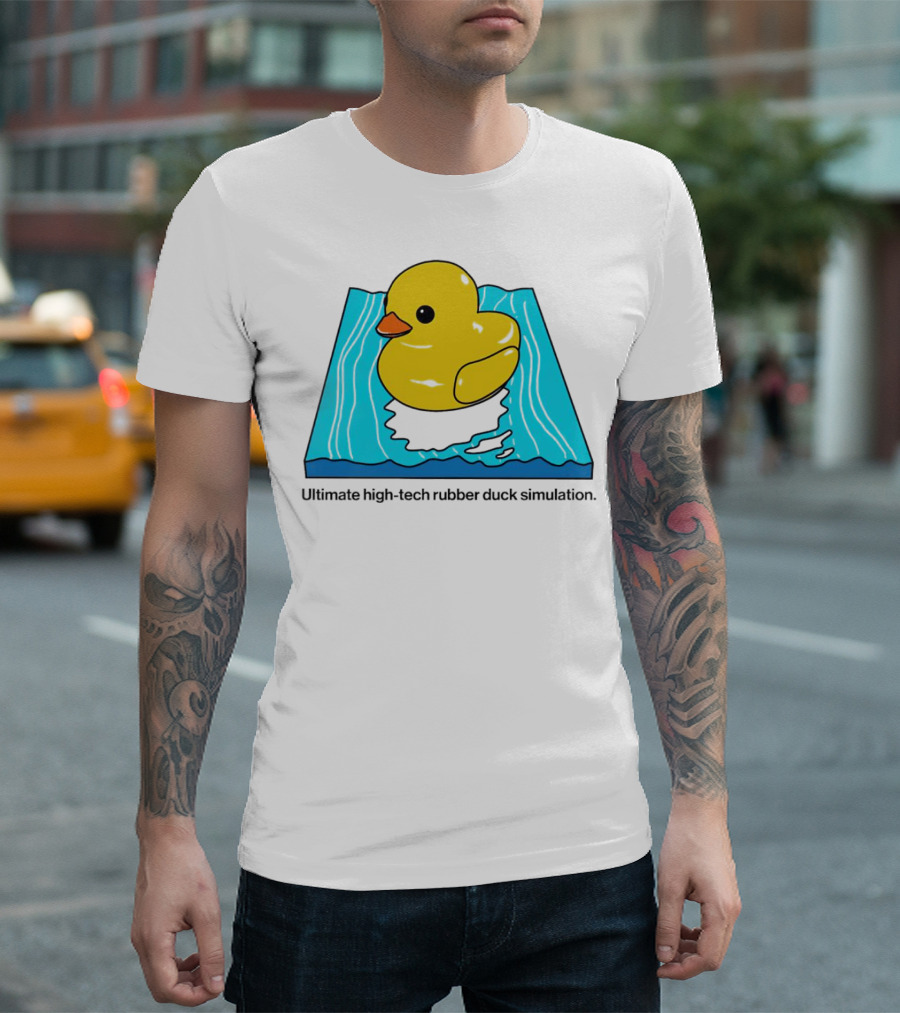 Ultimate High-Tech Rubber Duck Simulation Pool Platform T-Shirt