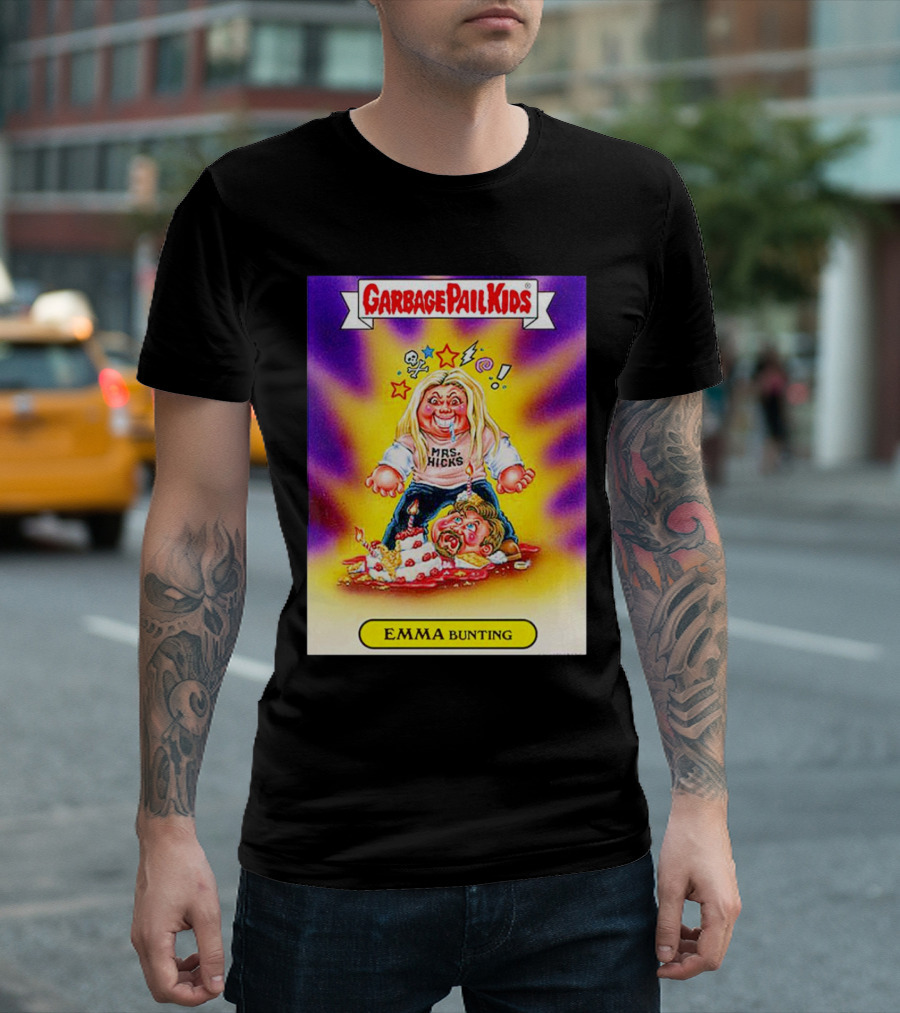 Garbage Pail Kids Emma Bunting Mrs. Hicks Caricature T-Shirt