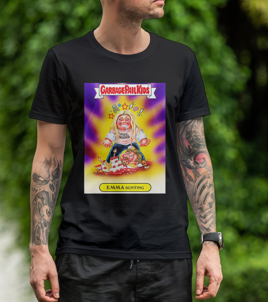 Garbage Pail Kids Emma Bunting Mrs. Hicks Caricature T-Shirt