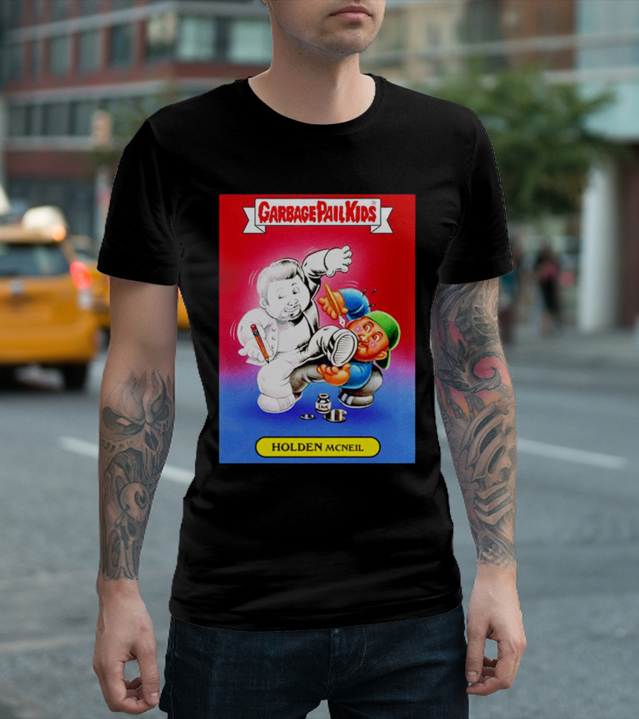 Garbage Pail Kids Holden McNeil Caricature Nostalgic Trading Card T-Shirt