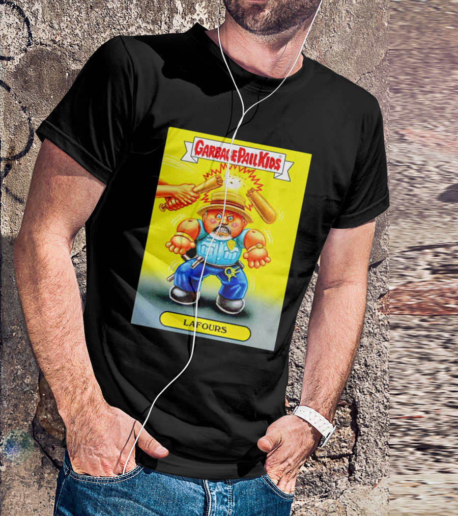 Garbage Pail Kids LaFours Yellow Background Funny Card T-Shirt
