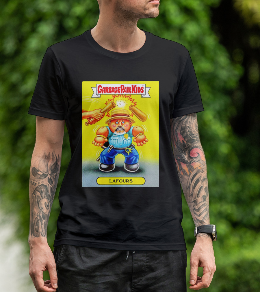 Garbage Pail Kids LaFours Yellow Background Funny Card T-Shirt