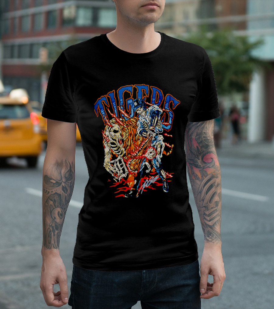 Tigers Miguel Cabrera Skeleton Signature T-Shirt