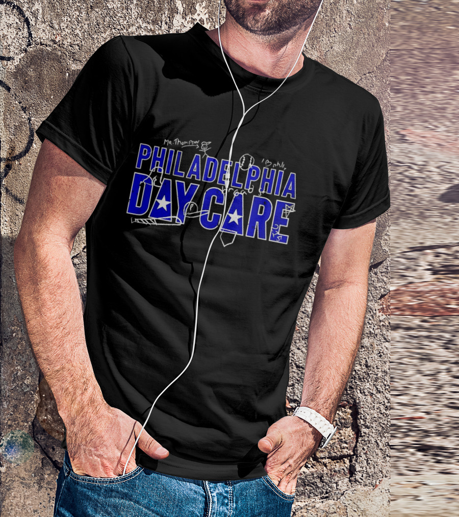 Philadelphia Daycare Mr. Thompson Football Whistle Philly T-Shirt