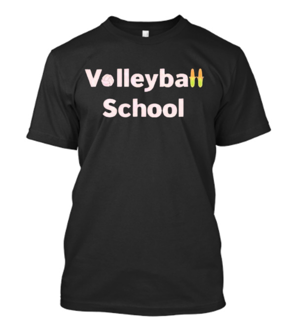 Volleyball School Corn Emoji Volleyball Text T-Shirt