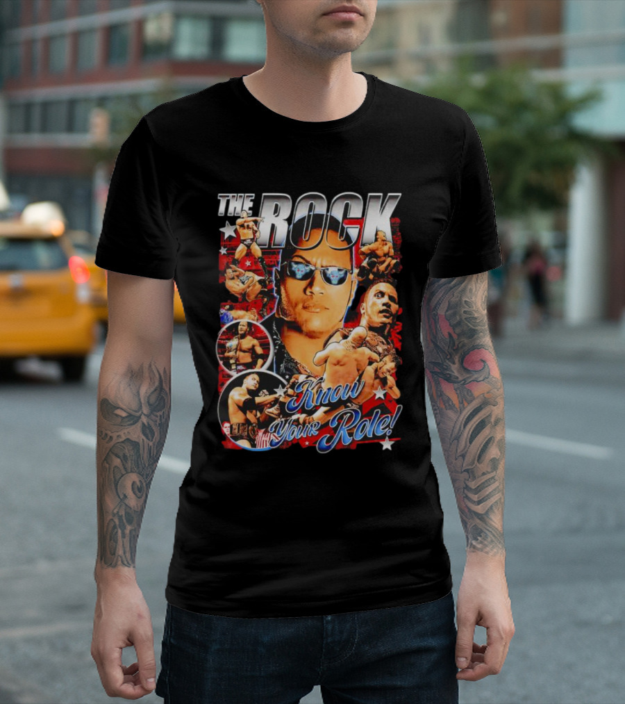 The Rock Know Your Role WWF WCW AEW ECW Pro Wrestling T-Shirt