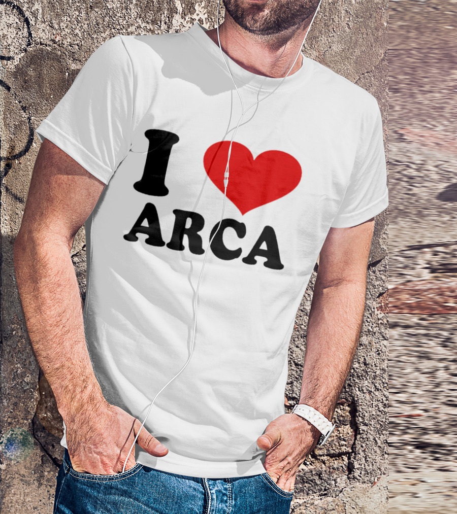 I Heart Arca Bold Text With Red Heart T-Shirt