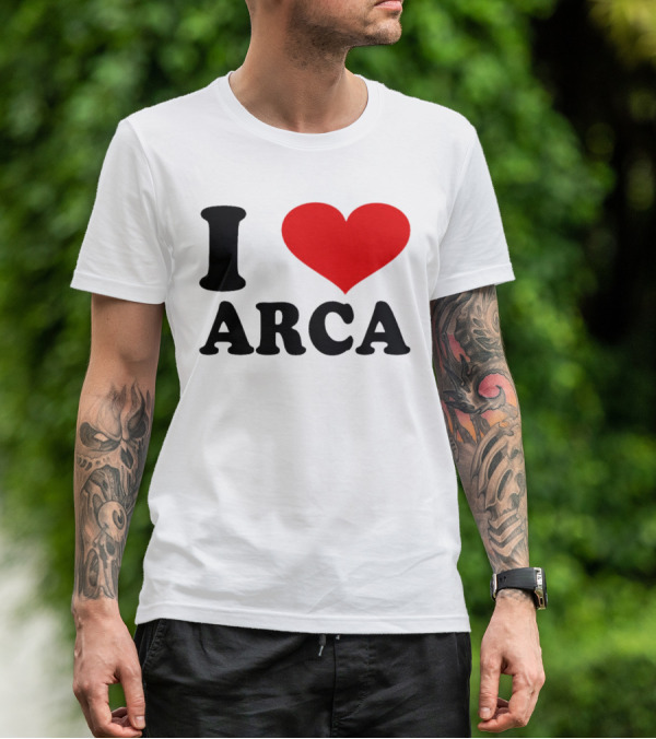 I Heart Arca Bold Text With Red Heart T-Shirt