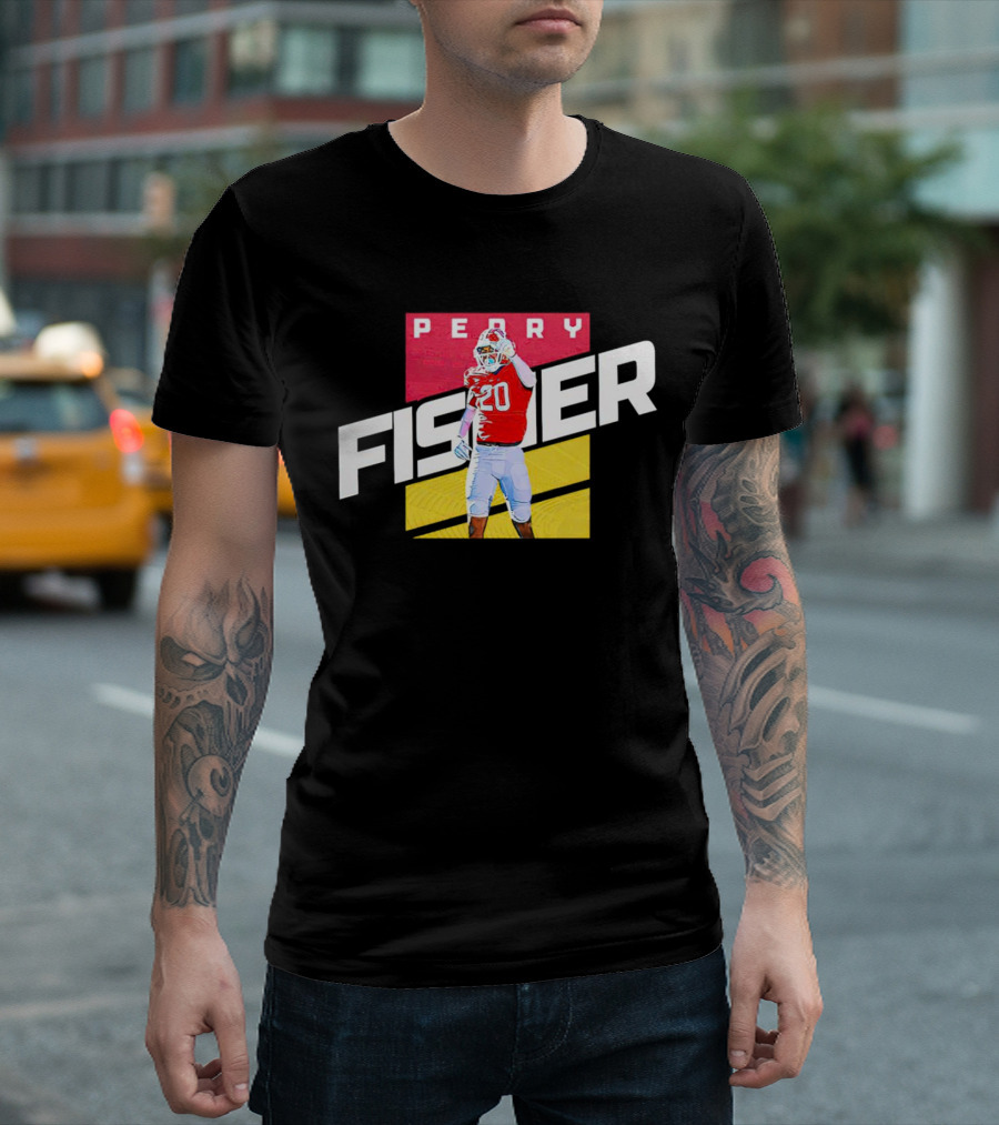 Perry Fisher Game Day Action Maryland Terrapins Football T-Shirt