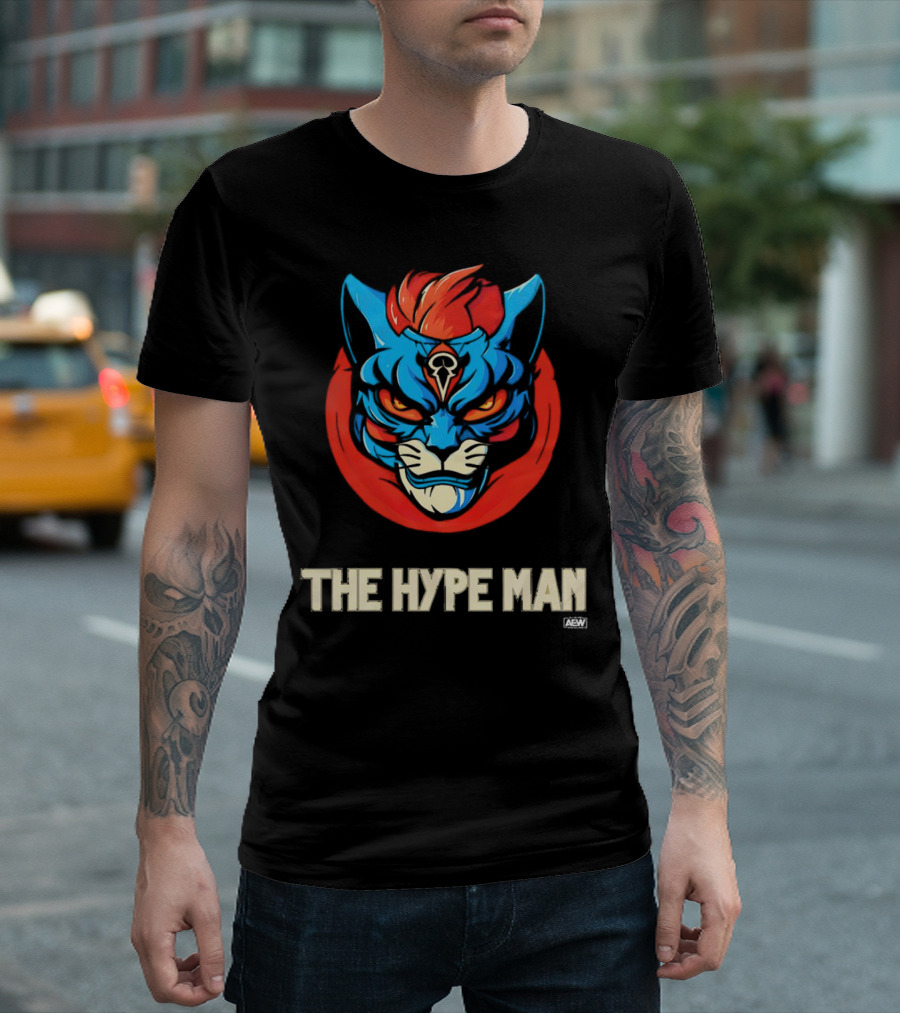 AEW Alex Abrahantes The Hype Man Fierce Cat Head T-Shirt