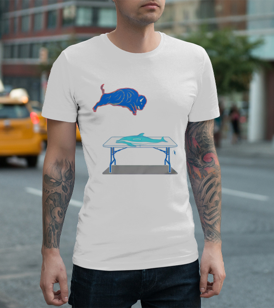 Buffalo Bills Jumping Over Table Miami Dolphins T-Shirt