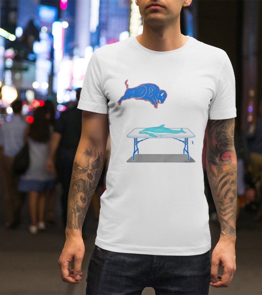 Buffalo Bills Jumping Over Table Miami Dolphins T-Shirt