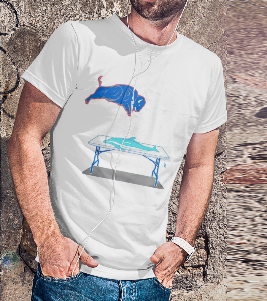 Buffalo Bills Jumping Over Table Miami Dolphins T-Shirt