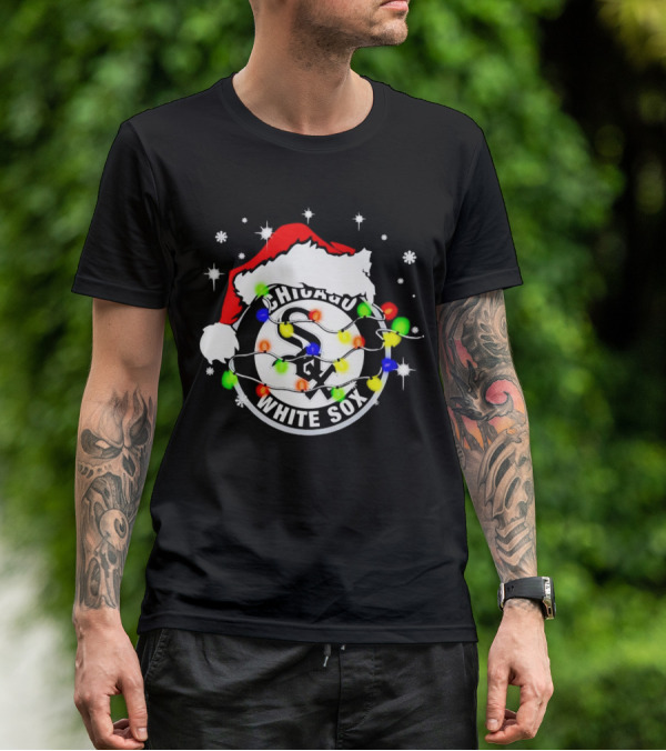 Chicago White Sox Christmas Santa Hat With Lights T-Shirt