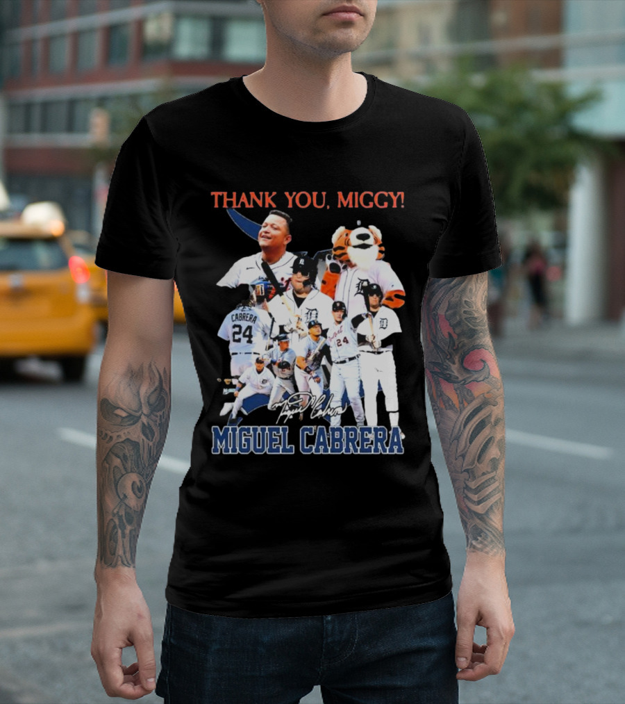 Thank You Miggy Miguel Cabrera Detroit Tigers Legend Signature T-Shirt