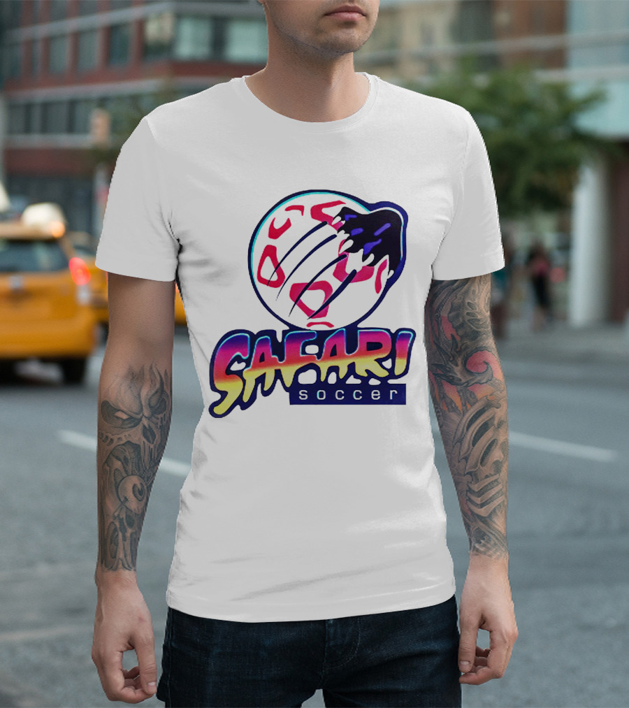 Detroit Safari Soccer Neon Animal Print球 T-Shirt