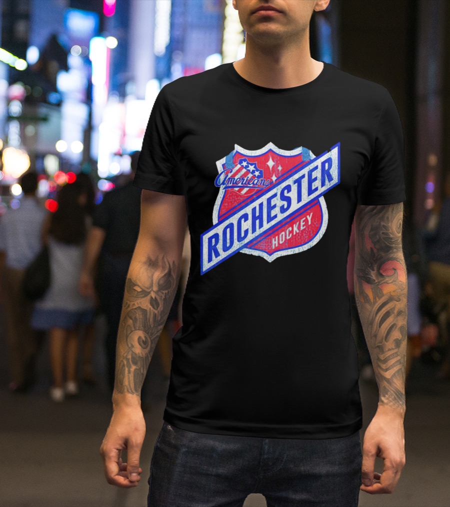 Rochester Americans Hockey Shield Badge T-Shirt