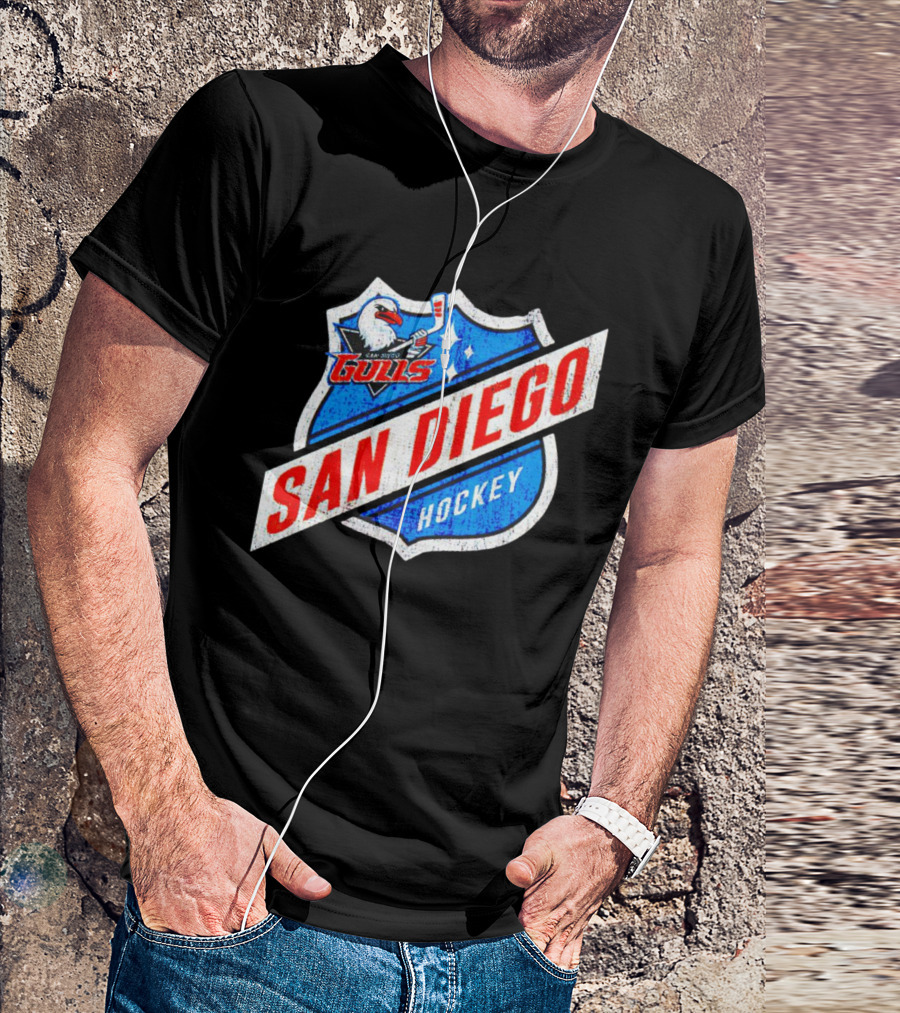 San Diego Gulls Hockey Team Shield Emblem T-Shirt