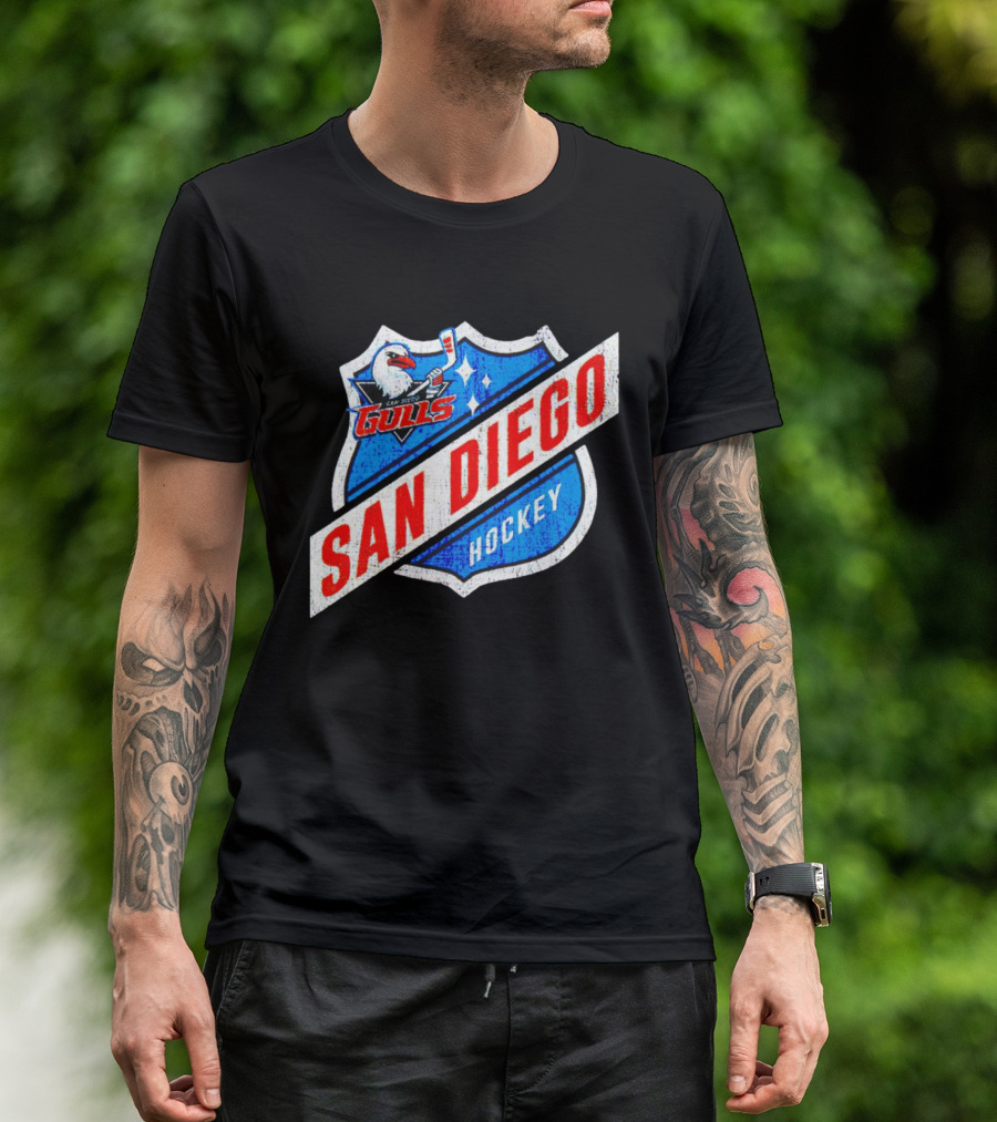 San Diego Gulls Hockey Team Shield Emblem T-Shirt