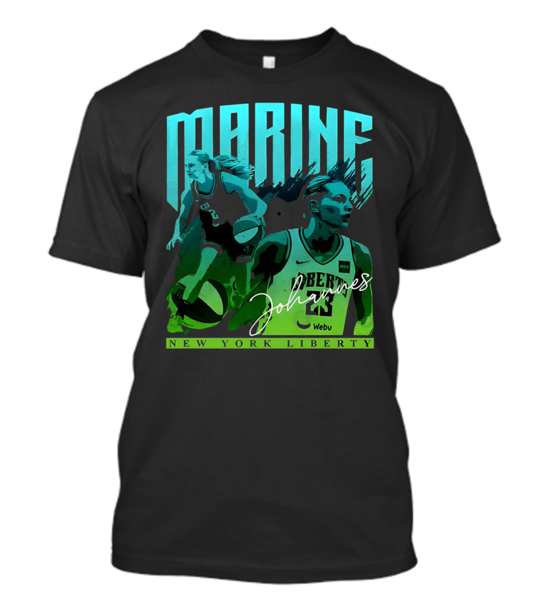 Marine Johannes New York Liberty Signature Jersey Number 23 Webu Basketball T-Shirt