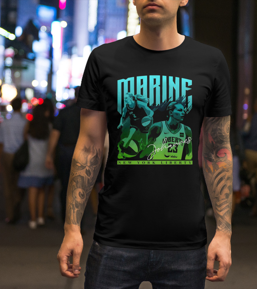 Marine Johannes New York Liberty Signature Jersey Number 23 Webu Basketball T-Shirt