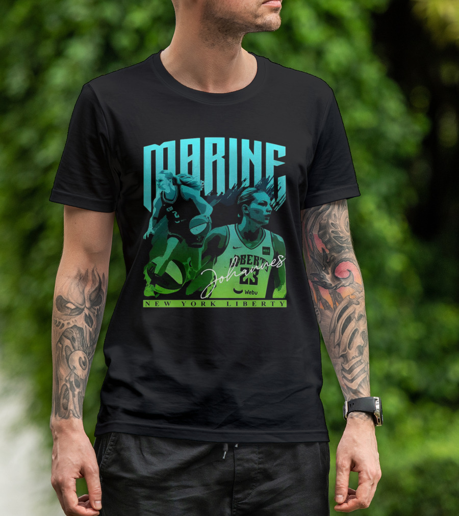 Marine Johannes New York Liberty Signature Jersey Number 23 Webu Basketball T-Shirt
