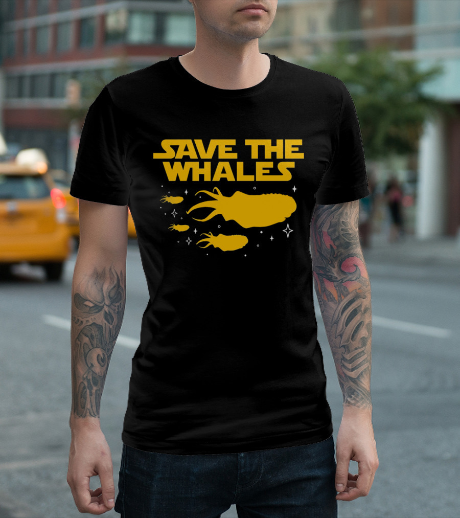 Save the Whales I Mean Purrgil Star Wars Parody Yellow Space Creatures T-Shirt