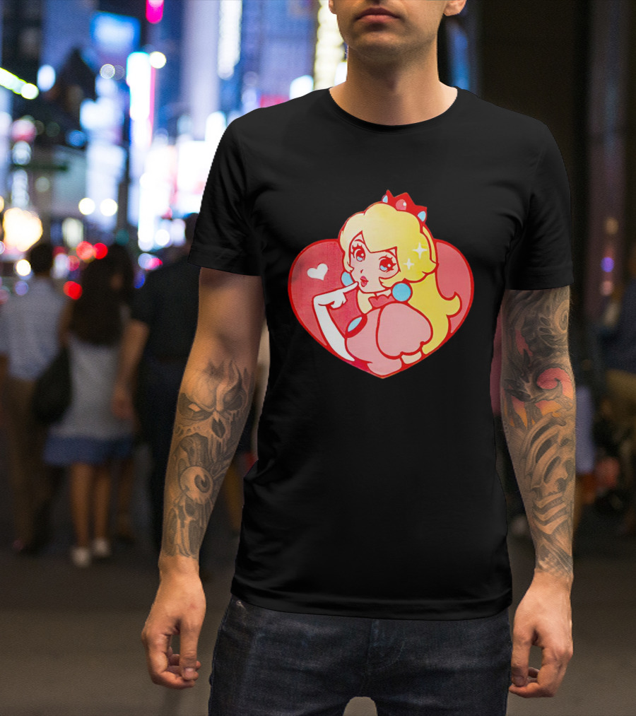 Jivke Princess Peach Heart T-Shirt