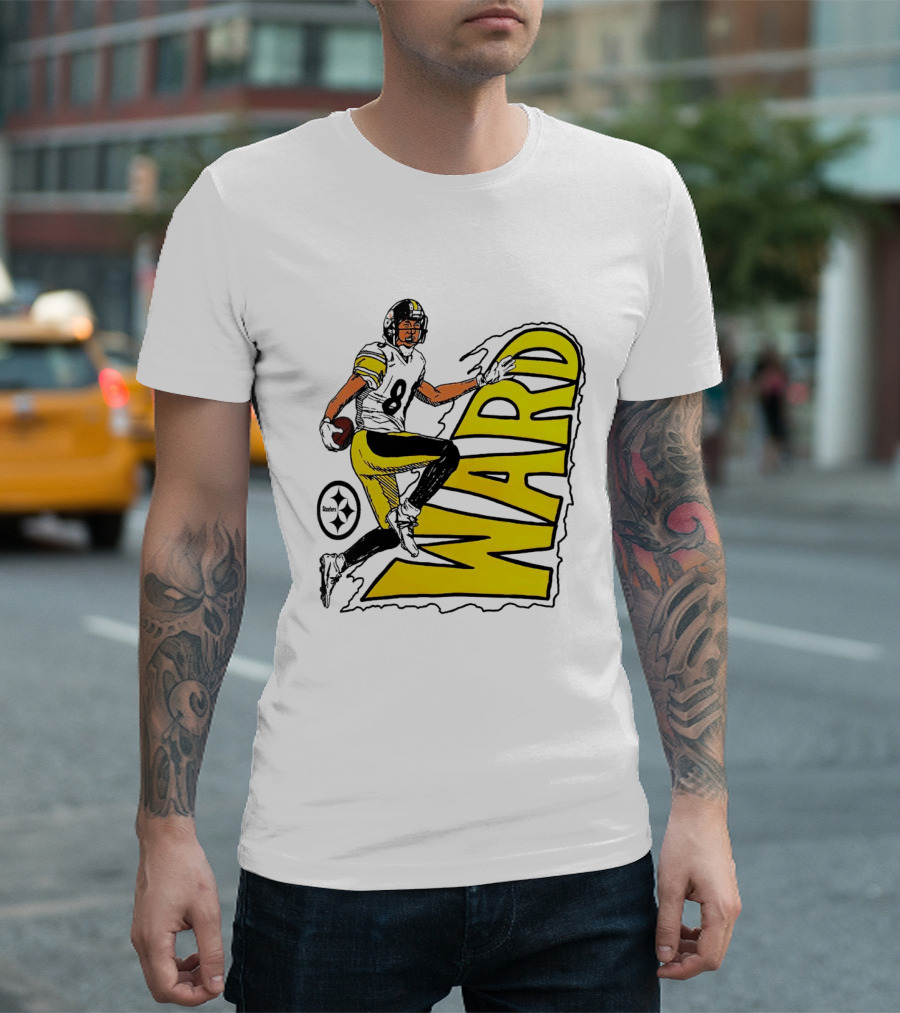 Hines Ward Pittsburgh Steelers Ward 86 Caricature Player NFL Football T-Shirt