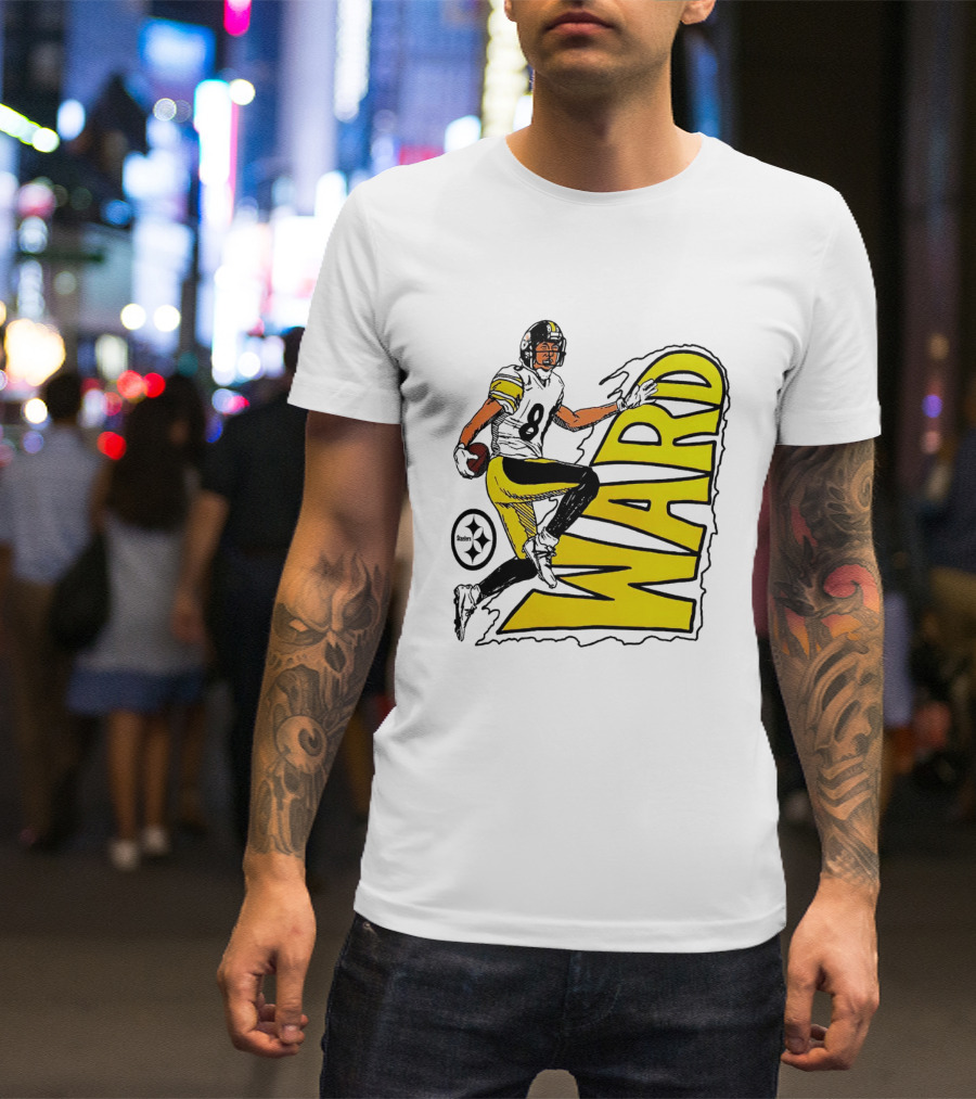 Hines Ward Pittsburgh Steelers Ward 86 Caricature Player NFL Football T-Shirt