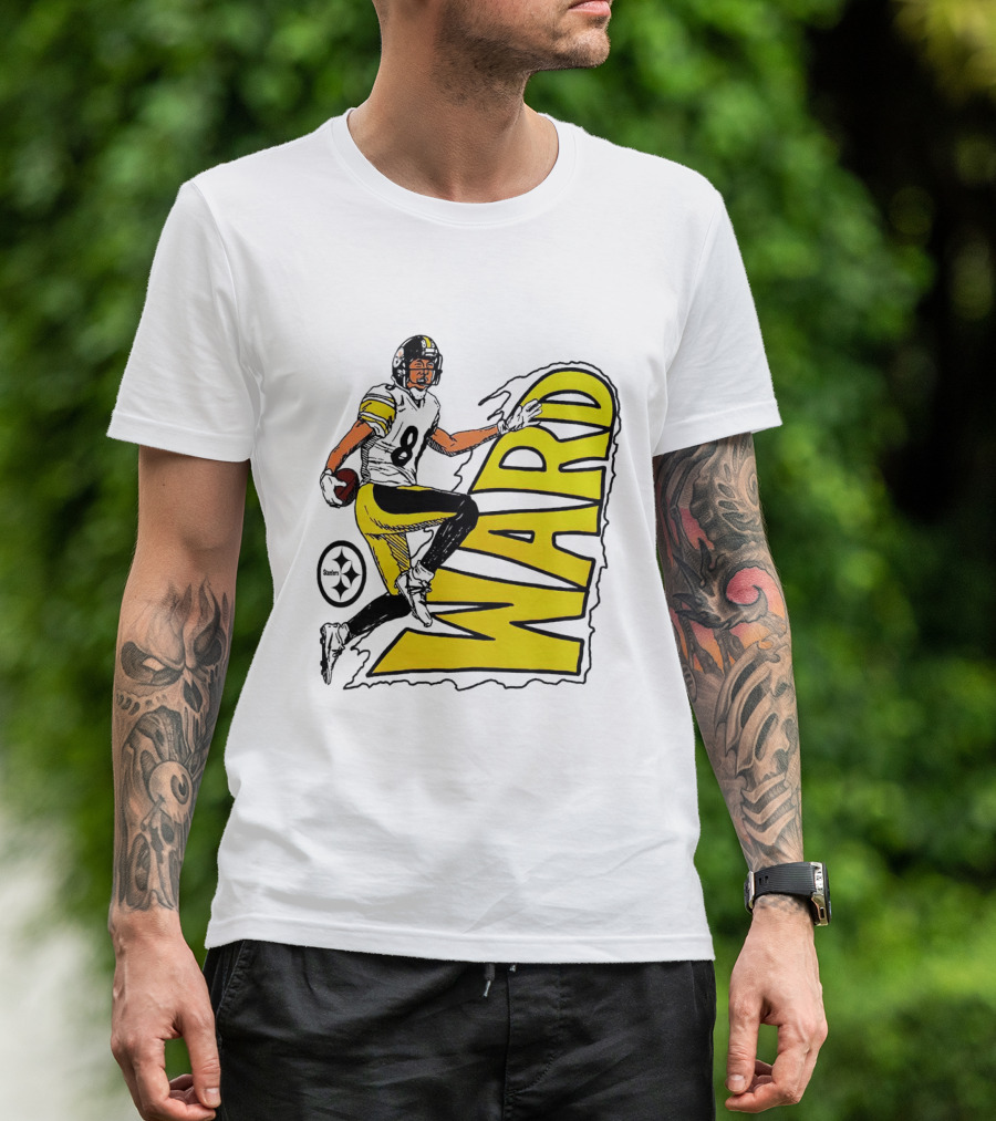 Hines Ward Pittsburgh Steelers Ward 86 Caricature Player NFL Football T-Shirt