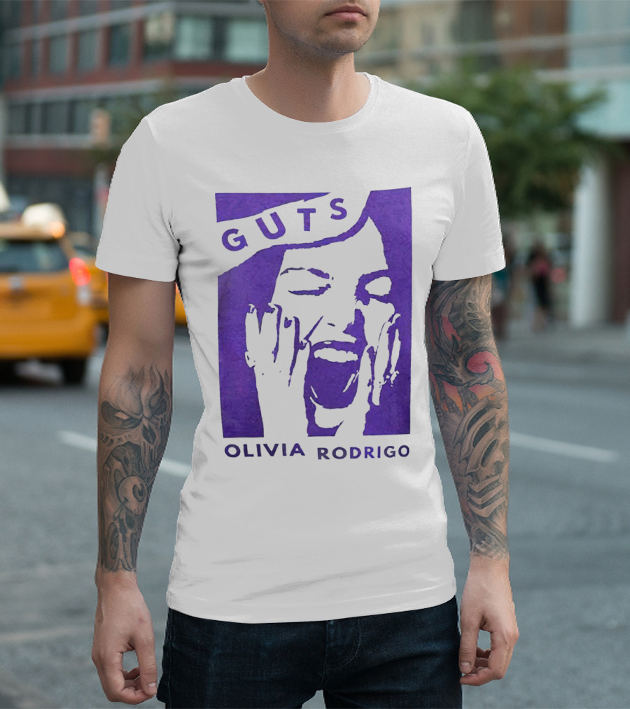 Guts Olivia Rodrigo Vintage Purple Face T-Shirt