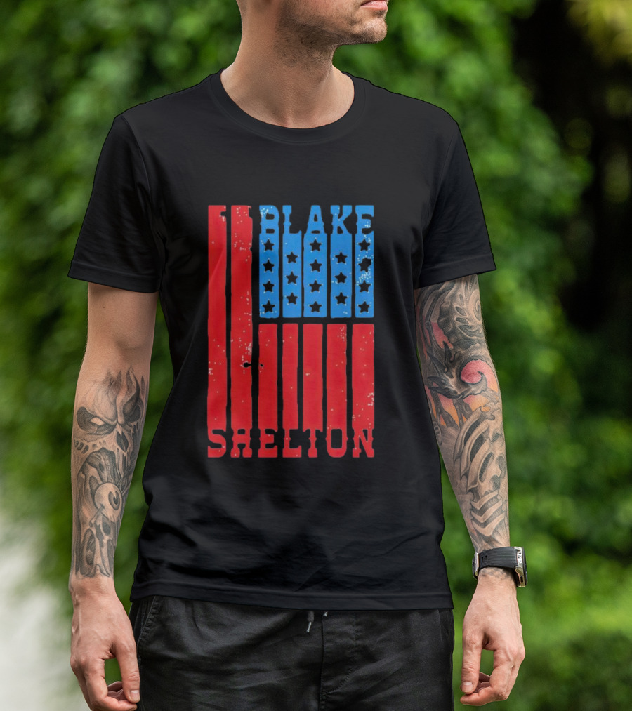 Blake Shelton American Flag Stars And Stripes USA T-Shirt