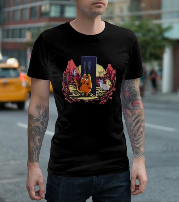Cat Odyssey Space Cats Monolith Adventure T-Shirt