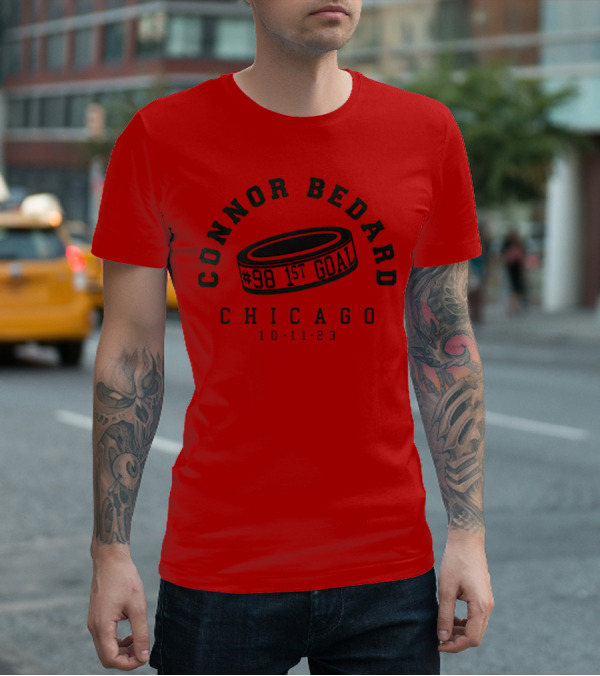 Connor Bedard #98 1st Goal Chicago 10-11-23 T-Shirt