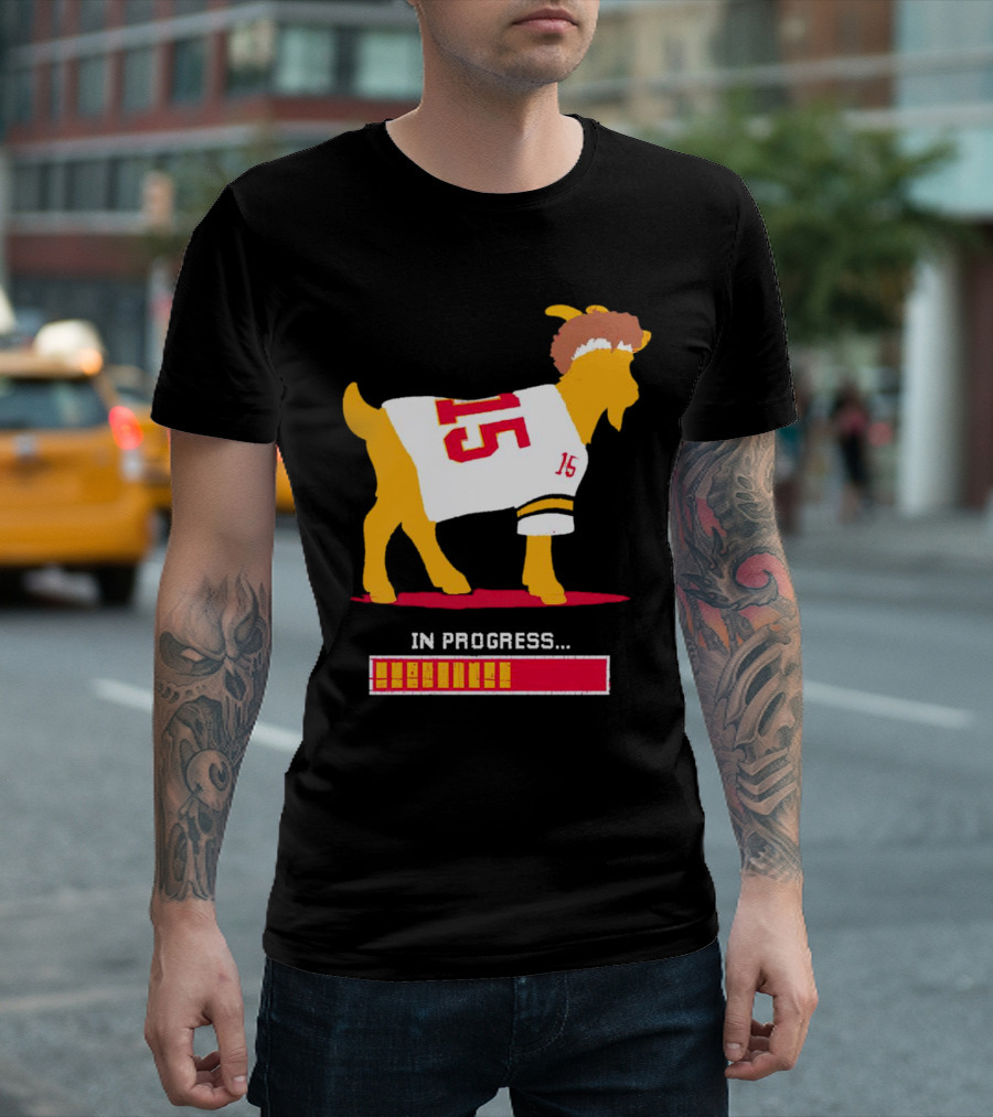 Goat in Progress Patrick Mahomes Kansas City Chiefs Number 15 T-Shirt