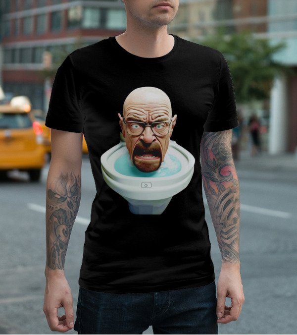 Walter White Toilet Skibidi Meme Face T-Shirt