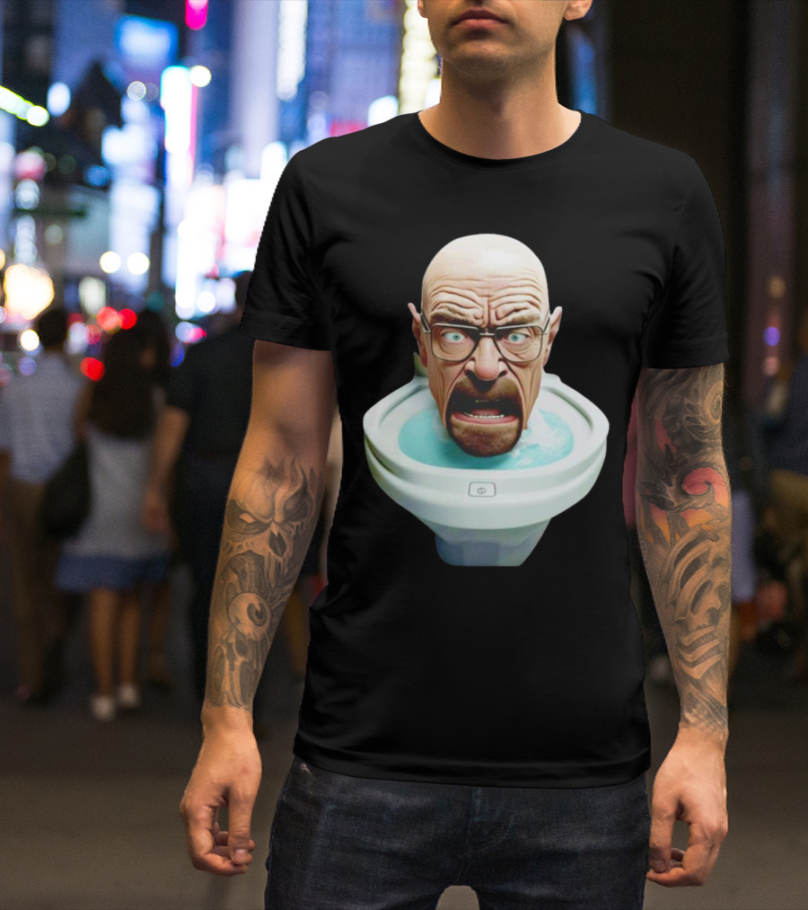 Walter White Toilet Skibidi Meme Face T-Shirt