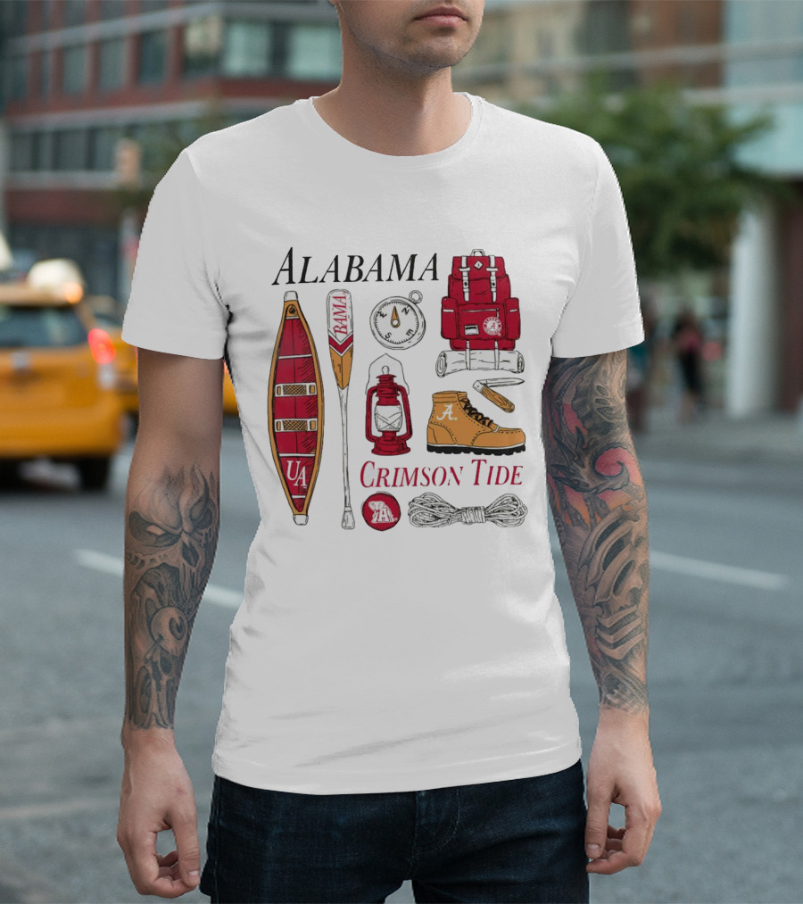 Alabama Crimson Tide Camping Gear and Outdoor Adventure Essentials T-Shirt