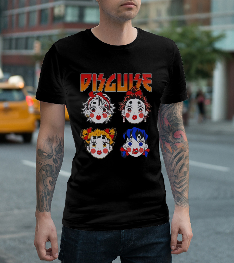 Disguise Anime Demon Slayer Character Faces T-Shirt