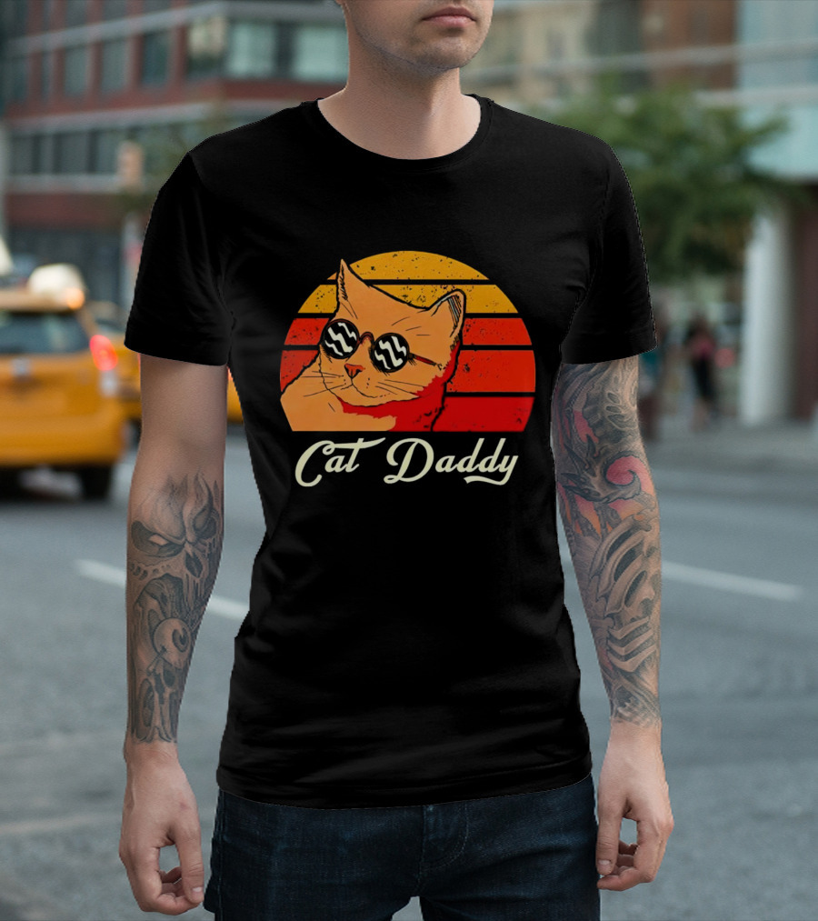 Vintage Cat Daddy Retro Sunglasses Sunburst T-Shirt