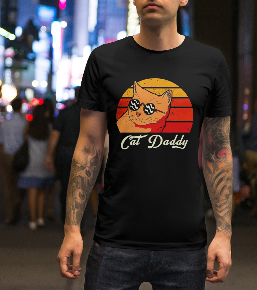 Vintage Cat Daddy Retro Sunglasses Sunburst T-Shirt