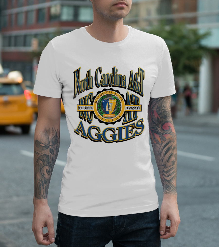 North Carolina A&T Aggies Historical Black College Founded 1891 Crest T-Shirt