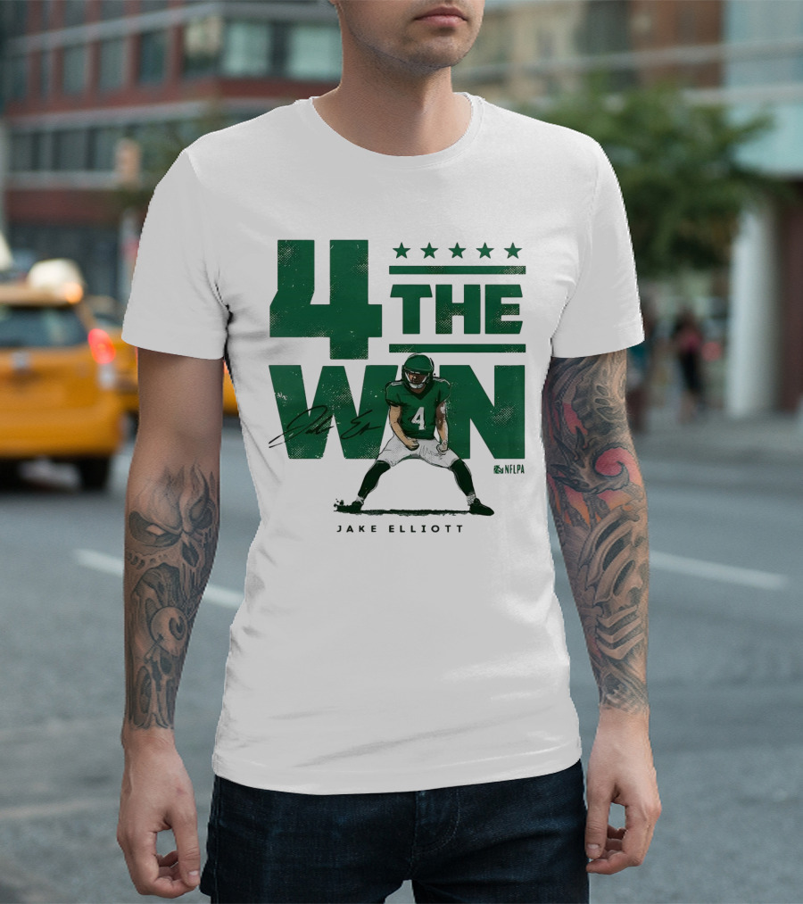 4 The Win Jake Elliott Football Player 4 Win G Signature T-Shirt