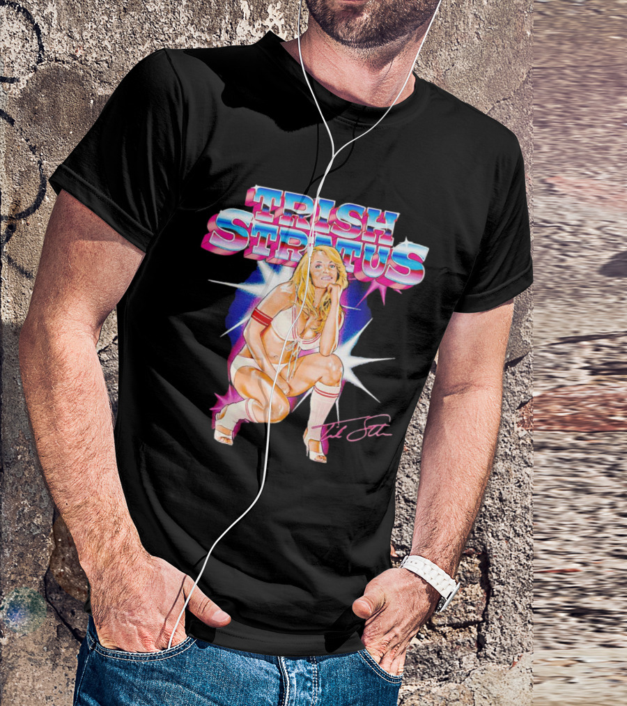 Trish Stratus Retro Wrestling Nostalgia Signed T-Shirt