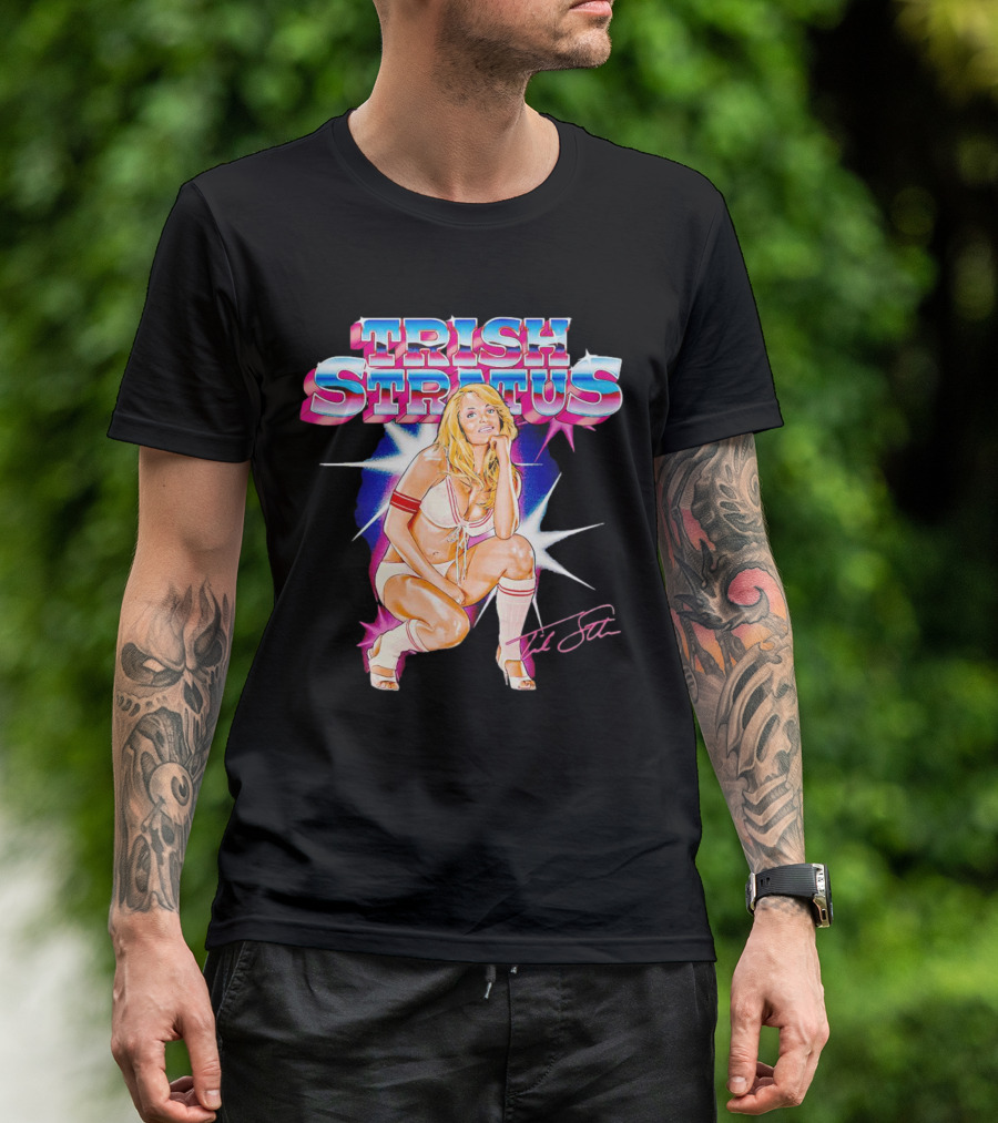 Trish Stratus Retro Wrestling Nostalgia Signed T-Shirt